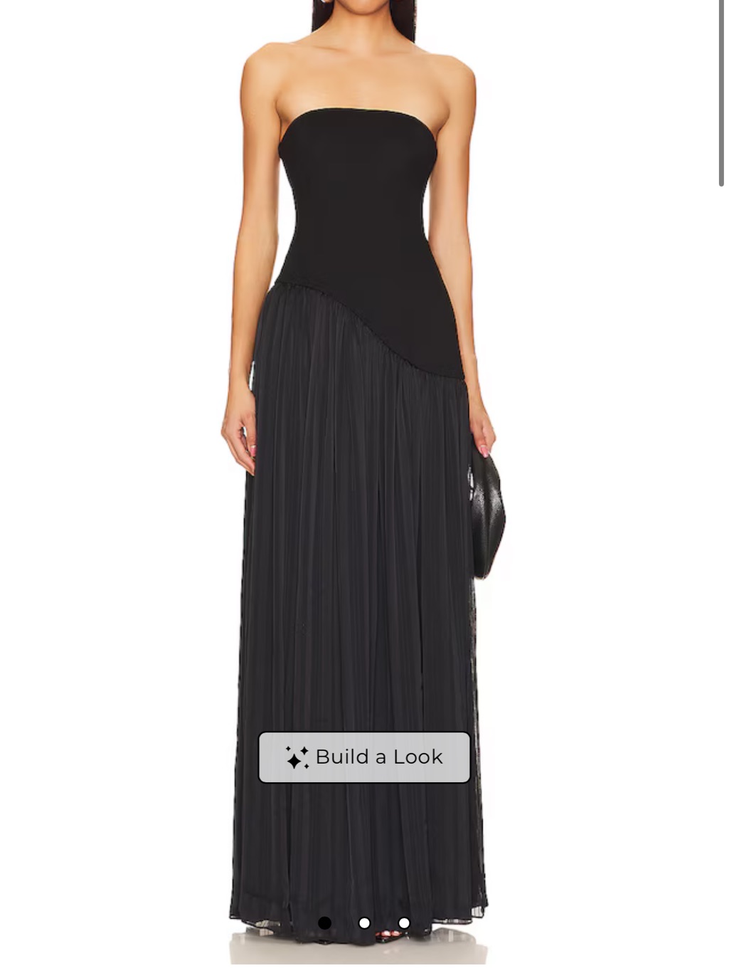 Lovers + Friends Alice Strapless Black Pleated Maxi Dress